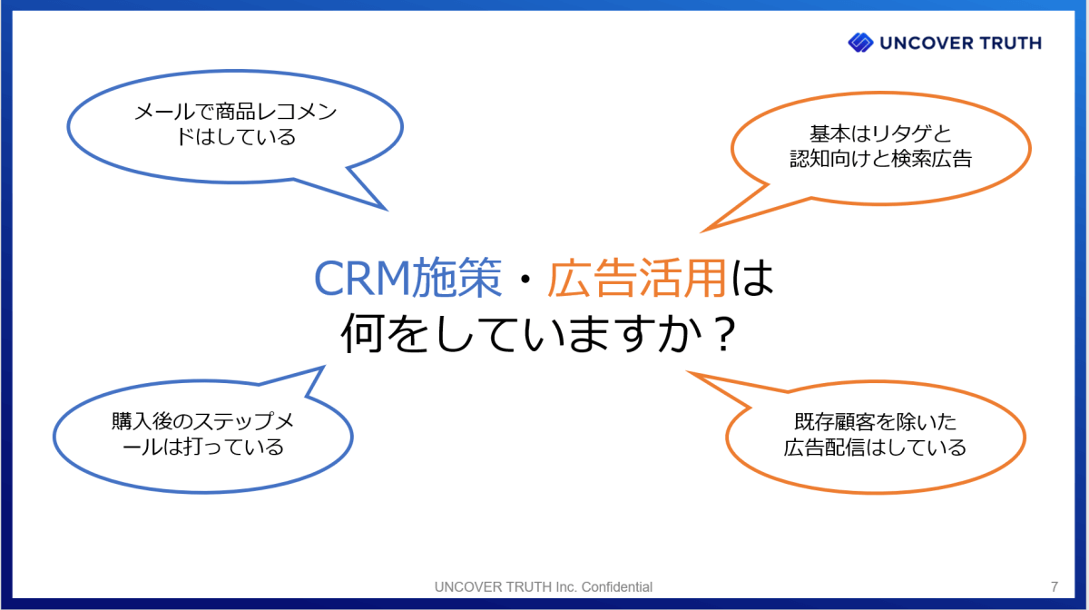 CRM施策・広告活用は何をしていますか？